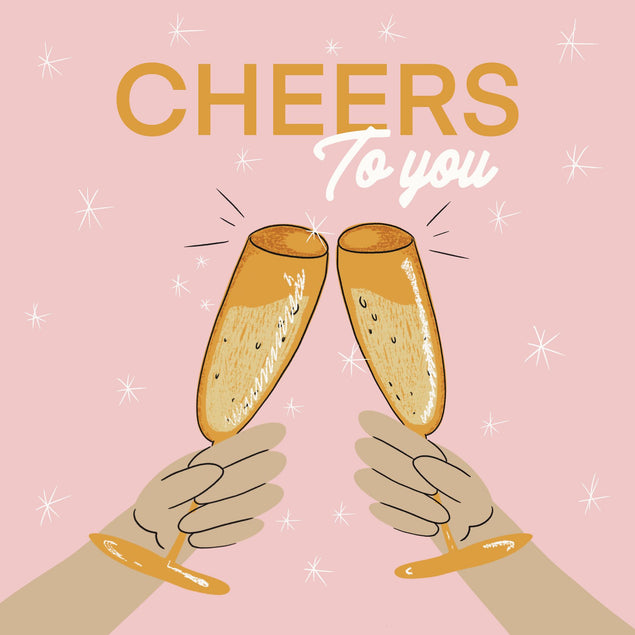 Cheers To You Congratulations Pink Confetti-exploding Greetings Card