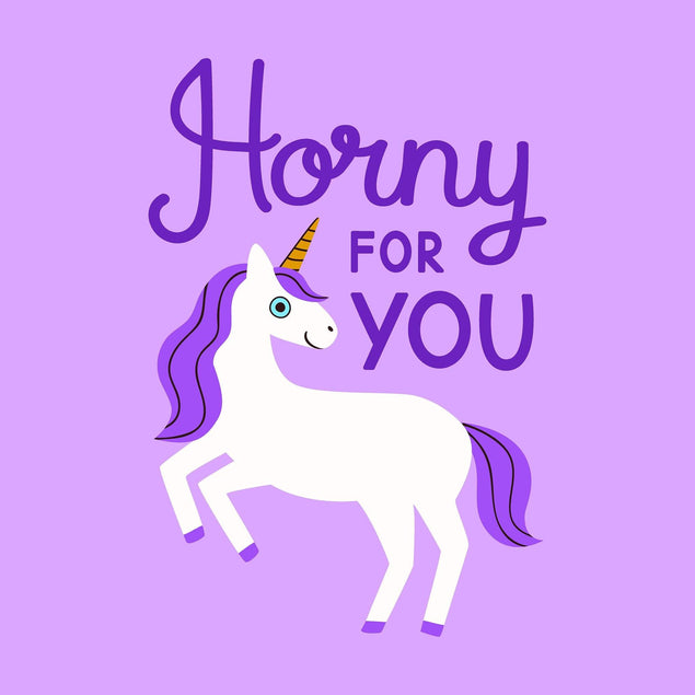 Horny For You Unicorn Valentine's Purple Confetti-exploding Greetings Card
