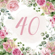 40th Birthday Pink Flowers Confetti-exploding Greetings Card