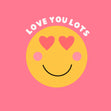 Love You Lots Heart-Eyes Emoji Confetti-exploding Greetings Card