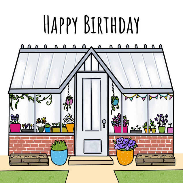 Greenhouse Birthday Confetti-exploding Greetings Card