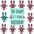 Oh Snap! Lobster Pattern Birthday Confetti-exploding Greetings Card