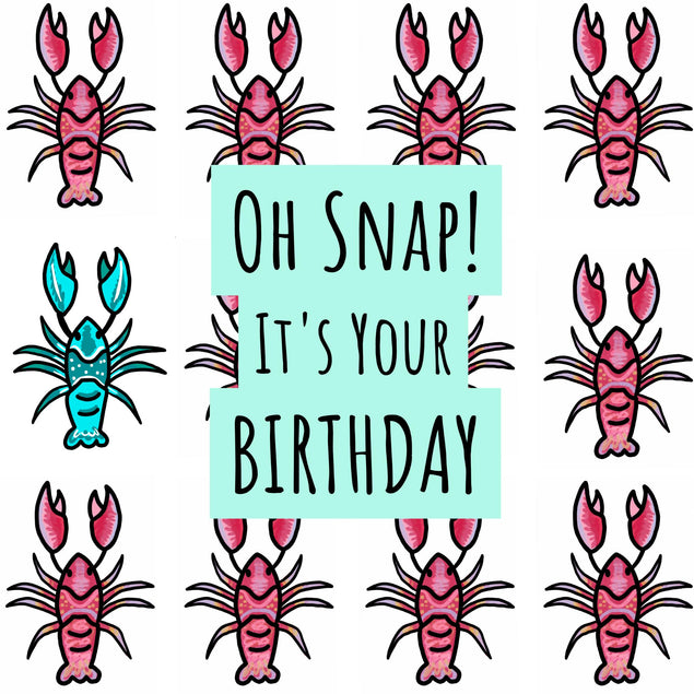 Oh Snap! Lobster Pattern Birthday Confetti-exploding Greetings Card