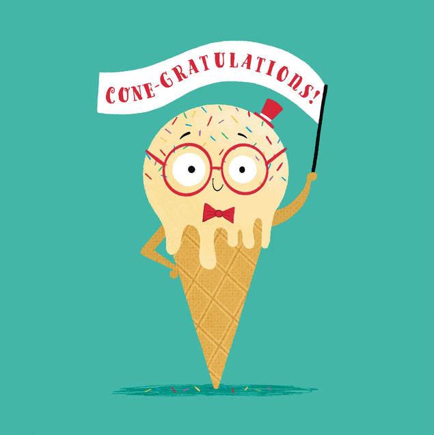 Cone-Gratulations Ice Cream Confetti-exploding Greetings Card