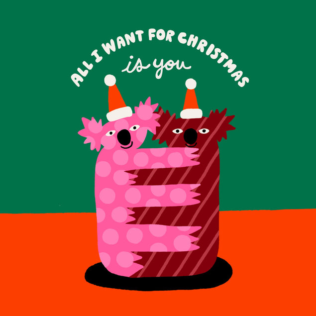 All I Want For Christmas Is You Funny Koalas Confetti-exploding Greetings Card