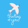 Thinking Of You Bird Blue Confetti-exploding Greetings Card