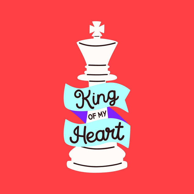 King Of My Heart Chess Valentine's Red Confetti-exploding Greetings Card