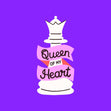 Queen Of My Heart Chess Valentine's Purple Confetti-exploding Greetings Card