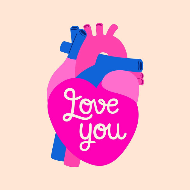 Love You Anatomical Heart Valentine's Cream Confetti-exploding Greetings Card