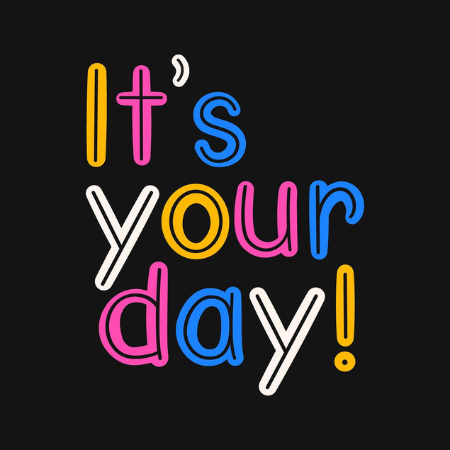 It's Your Day Celebration Black Confetti-exploding Greetings Card