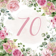 70th Birthday Pink Flowers Confetti-exploding Greetings Card