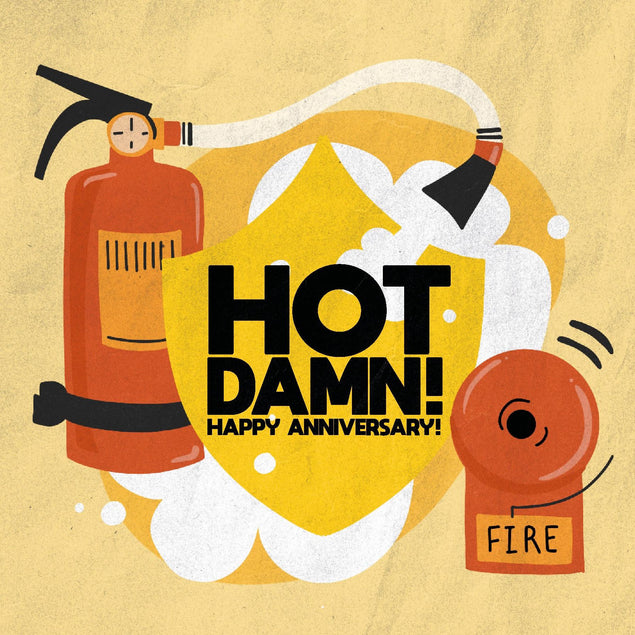 Hot Damn! Happy Anniversary Confetti-exploding Greetings Card