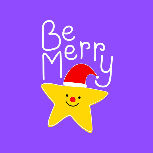 Be Merry Christmas Star Purple Confetti-exploding Greetings Card