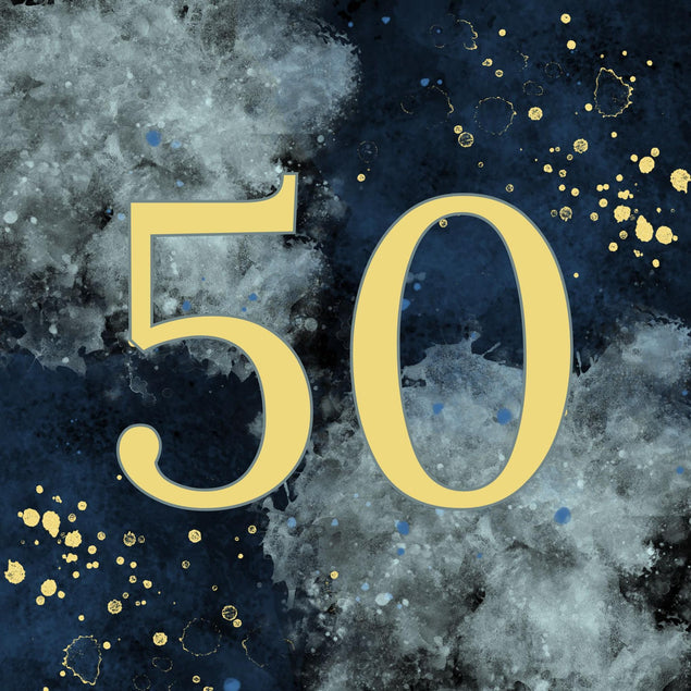 50th Birthday Abstract Design Confetti-exploding Greetings Card