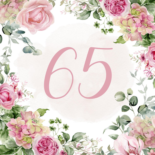 65th Birthday Pink Flowers Confetti-exploding Greetings Card