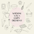 Cooking Utensils Whisking You A Happy Birthday Confetti-exploding Greetings Card