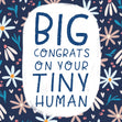 Big Congrats On Your Tiny Human - New Baby Confetti-exploding Greetings Card