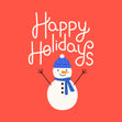 Happy Holidays Cute Snowman Red Christmas Confetti-exploding Greetings Card