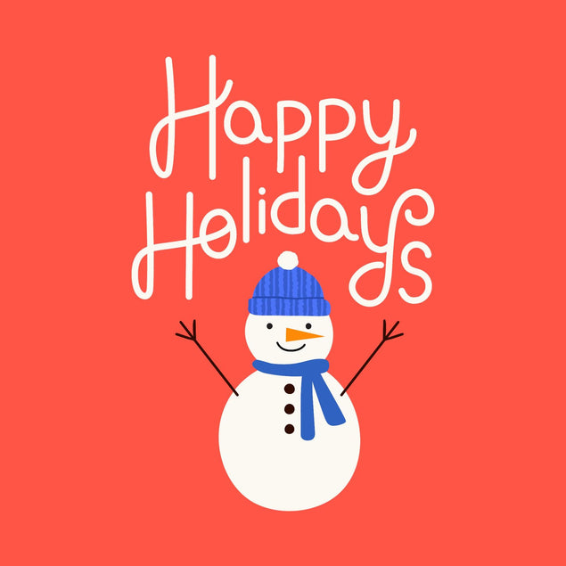 Happy Holidays Cute Snowman Red Christmas Confetti-exploding Greetings Card