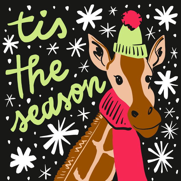 Tis The Season Giraffe Christmas Confetti-exploding Greetings Card