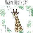 Giraffe Leaves Pattern Birthday Confetti-exploding Greetings Card