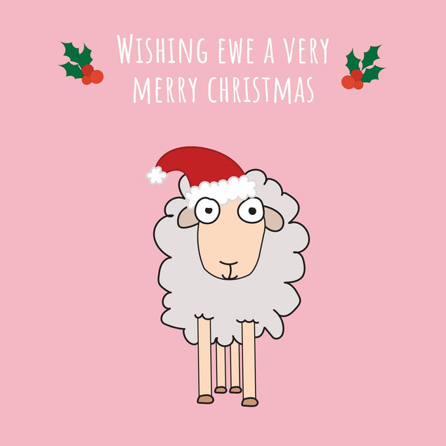 Wishing Ewe A Very Merry Christmas Confetti-exploding Greetings Card