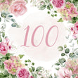 100th Birthday Pink Flowers Confetti-exploding Greetings Card