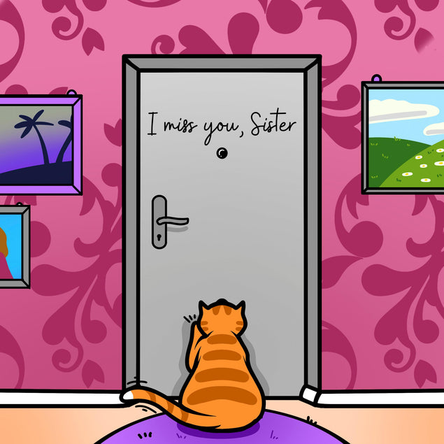 Ginger Cat I Miss You Sister Confetti-exploding Greetings Card