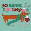 Eat Drink And Be Cosy Dachshund Christmas Confetti-exploding Greetings Card