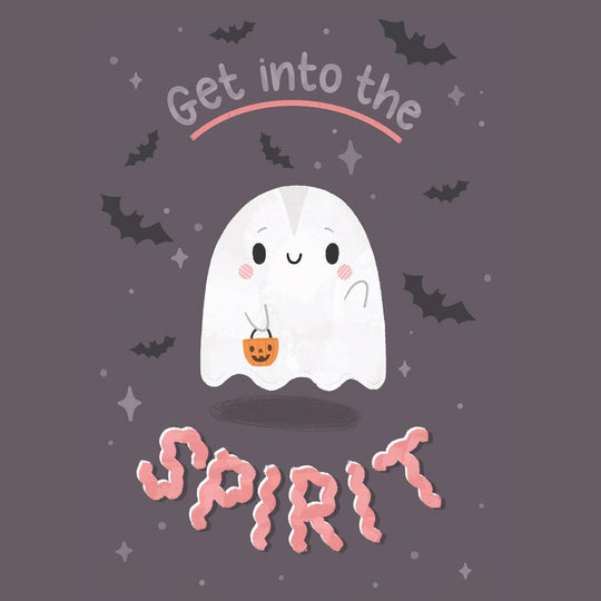 Get Into The Spirit - Cute Ghost Confetti-exploding Greetings Card