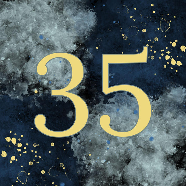 35th Birthday Abstract Design Confetti-exploding Greetings Card