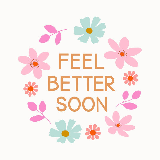 Feel Better Soon Flower Garland White Confetti-exploding Greetings Card