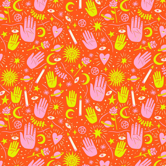 Orange Illustrated Magical Confetti-exploding Greetings Card