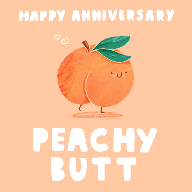 Happy Anniversary Peachy Butt Confetti-exploding Greetings Card