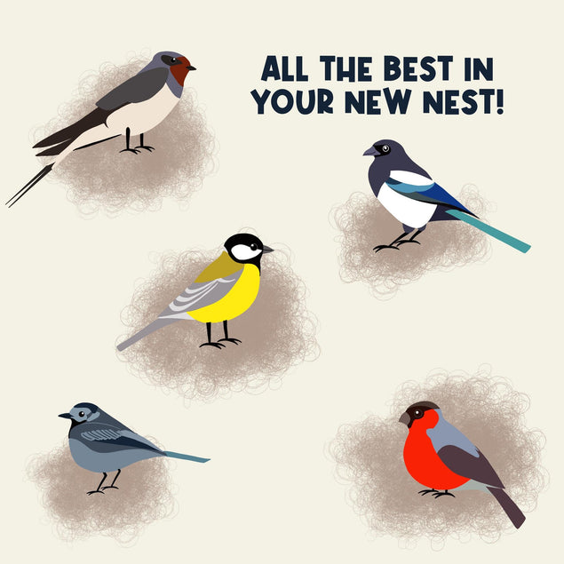 All The Best In Your New Nest Birds New Home Confetti-exploding Greetings Card
