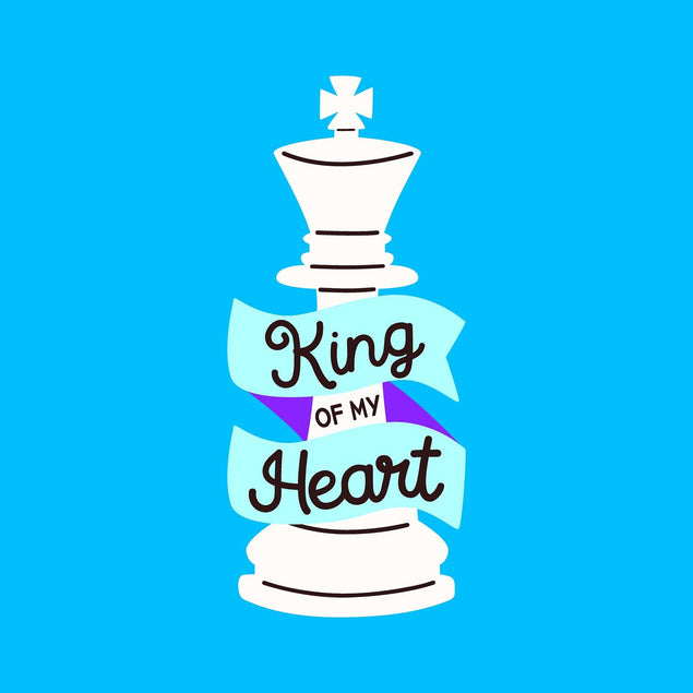 King Of My Heart Chess Valentine's Blue Confetti-exploding Greetings Card