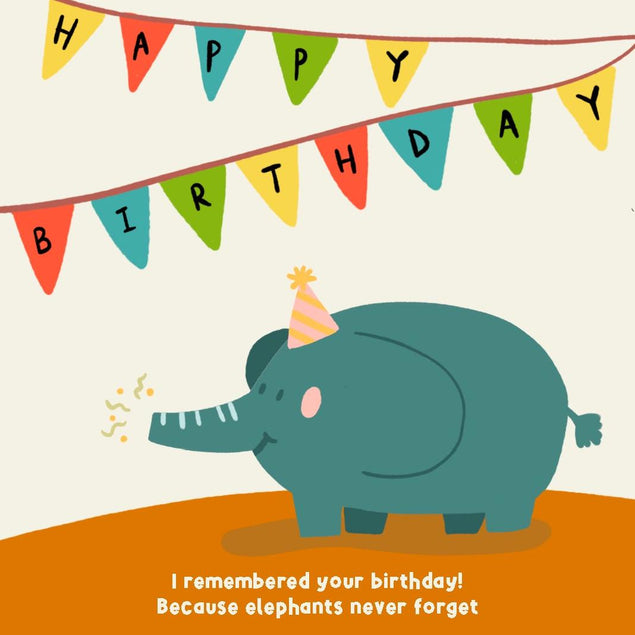 Funny Elephant Birthday Confetti-exploding Greetings Card