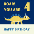 Roar! You Are 4 Birthday Confetti-exploding Greetings Card