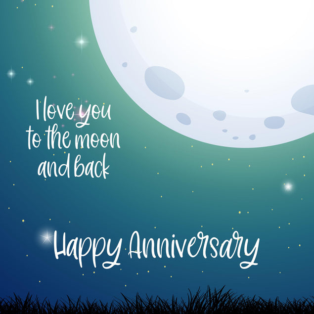 Romantic anniversary card for the other half - I love you to the moon and back Confetti-exploding Greetings Card