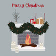 Festive Fireplace Christmas Confetti-exploding Greetings Card