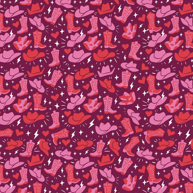 Purple Illustrated Cowboy Confetti-exploding Greetings Card