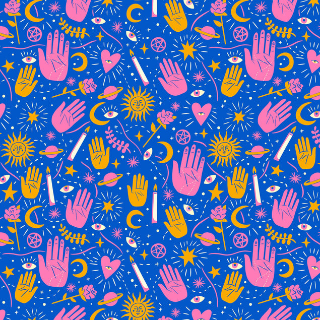 Blue Illustrated Magical Confetti-exploding Greetings Card