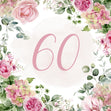 60th Birthday Pink Flowers Confetti-exploding Greetings Card