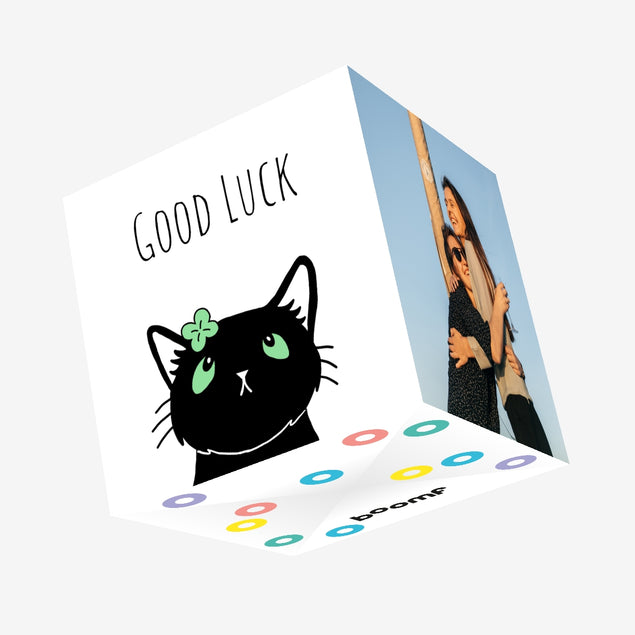 Black Cat Good Luck Confetti-exploding Greetings Card