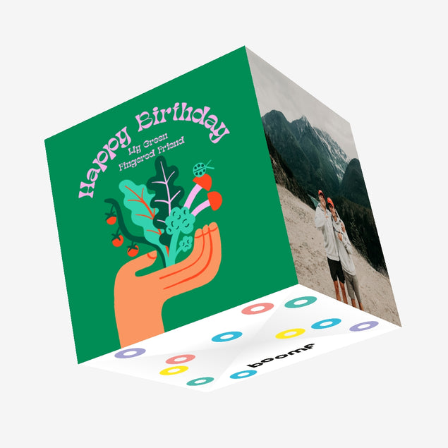 Green Fingered Friend Birthday Confetti-exploding Greetings Card
