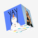 Yay Snowman Blue Christmas Confetti-exploding Greetings Card