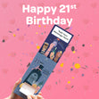 21st Birthday Cannon Confetti Shooter Card