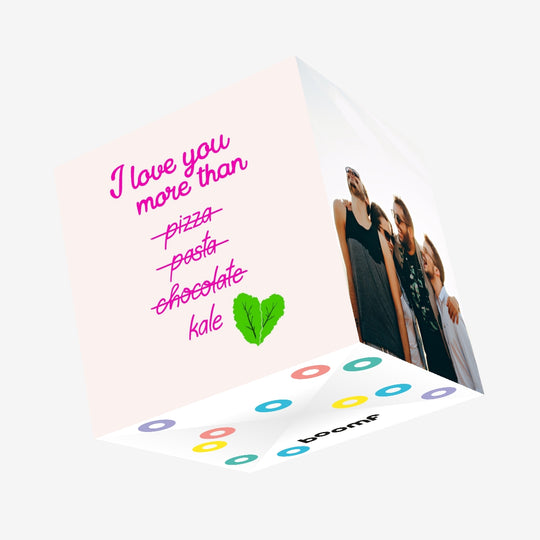 Funny I Love You More Than Kale Valentine's Pink Confetti-exploding Greetings Card