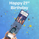 21st Birthday Cannon Confetti Shooter Card