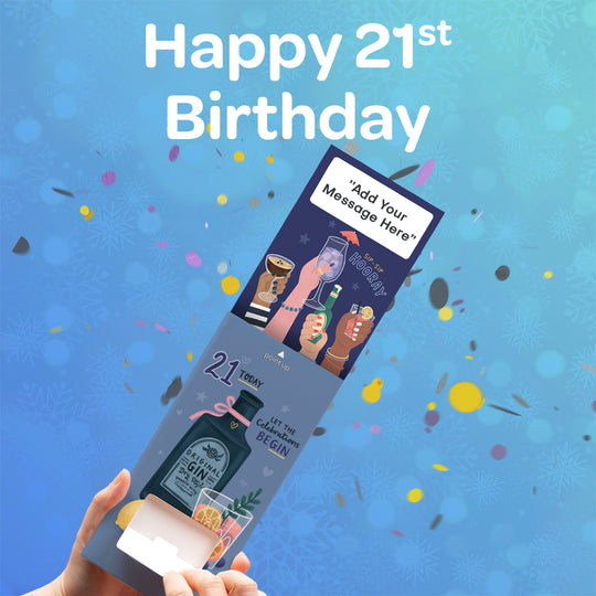 21st Birthday Cannon Confetti Shooter Card